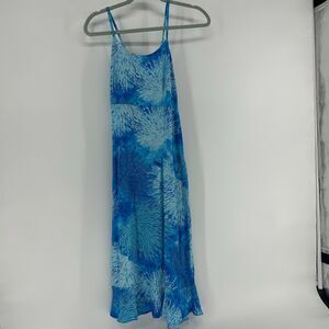 Vintage Hilo Hattie Hawaiian Dress Women's S Spaghetti Strap Coral Tie-Dye Dress